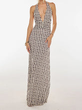 Halter Tie Up Floral Print Maxi Dress